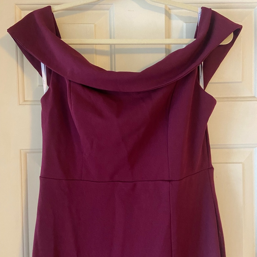 Lulu's Strapless Burgundy Gown - Picture 4 of 9